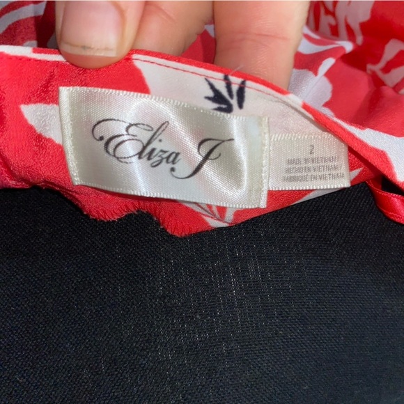 Eliza J Off The Shoulder Shift Dress In Coral White Floral Women's Size 2 - Picture 7 of 11